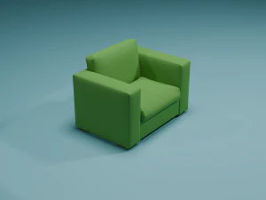 Krzesło zielone Model 3D