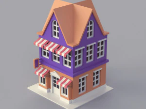 Cartoon Dutch Buildings 01 3D Model