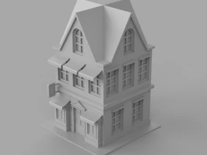Cartoon Dutch Buildings 01 3D Model