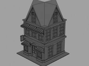 Cartoon Dutch Buildings 01 3D Model