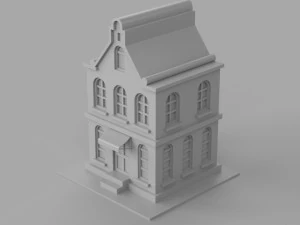 Cartoon Dutch Buildings 01 3D Model