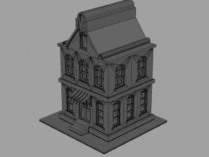 Cartoon Dutch Buildings 01 3D Model
