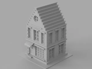 Cartoon Dutch Buildings 01 3D Model