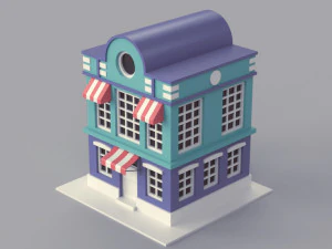 Cartoon Dutch Buildings 01 3D Model