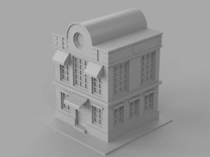 Cartoon Dutch Buildings 01 3D Model
