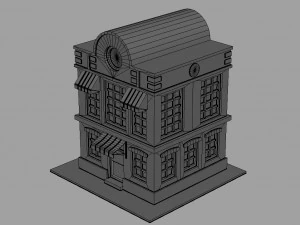 Cartoon Dutch Buildings 01 3D Model