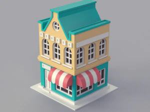 Cartoon Dutch Buildings 01 3D Model