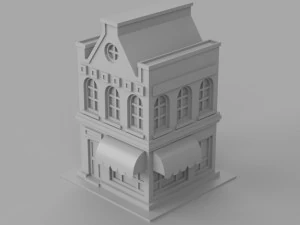 Cartoon Dutch Buildings 01 3D Model