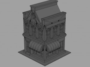 Cartoon Dutch Buildings 01 3D Model