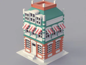 Cartoon Dutch Buildings 01 3D Model