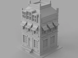 Cartoon Dutch Buildings 01 3D Model