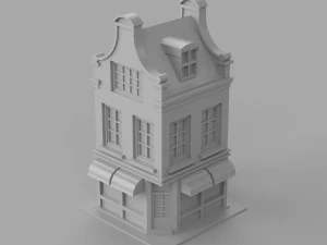 Cartoon Dutch Buildings 01 3D Model