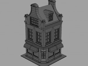 Cartoon Dutch Buildings 01 3D Model