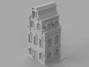 Cartoon Dutch Buildings 01 3D Model