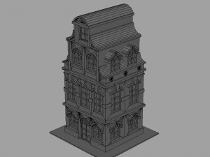 Cartoon Dutch Buildings 01 3D Model