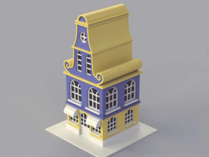 Cartoon Dutch Buildings 01 3D Model