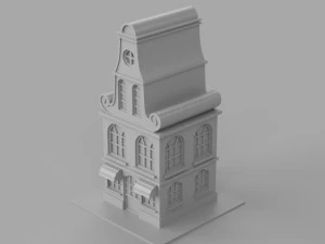 Cartoon Dutch Buildings 01 3D Model