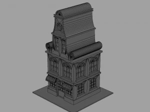 Cartoon Dutch Buildings 01 3D Model