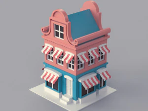 Cartoon Dutch Buildings 01 3D Model