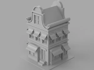 Cartoon Dutch Buildings 01 3D Model