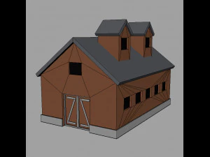 Low poly farm Buildings 01 3D Model