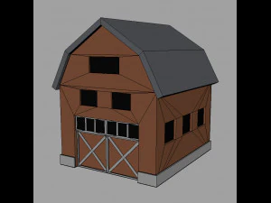 Low poly farm Buildings 01 3D Model
