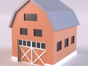 Low poly farm Buildings 01 3D Model