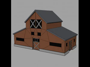 Low poly farm Buildings 01 3D Model