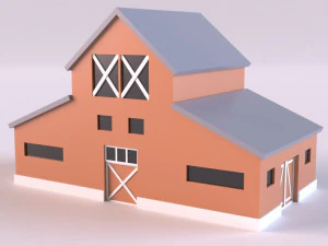 Low poly farm Buildings 01 3D Model