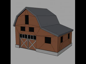Low poly farm Buildings 01 3D Model