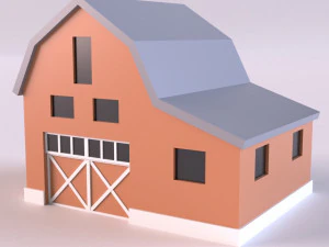 Low poly farm Buildings 01 3D Model