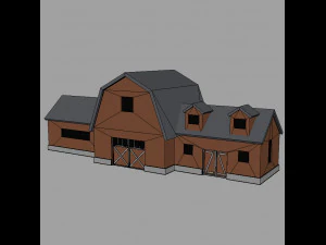 Low poly farm Buildings 01 3D Model