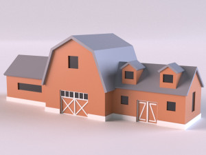 Low poly farm Buildings 01 3D मॉडल