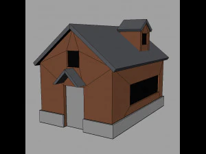 Low poly farm Buildings 01 3D Model