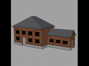 Low poly farm Buildings 01 3D Model