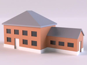 Low poly farm Buildings 01 3D Model