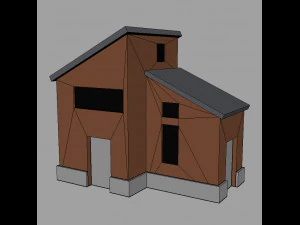 Low poly farm Buildings 01 3D Model