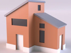Low poly farm Buildings 01 3D Model
