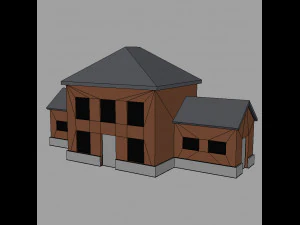 Low poly farm Buildings 01 3D Model