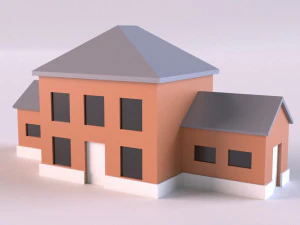 Low poly farm Buildings 01 3D Model