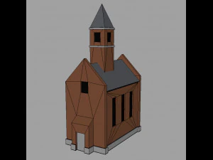 Low poly farm Buildings 01 3D Model