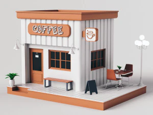 Small Cafe 01 3D Model