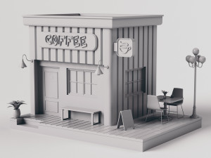 Small Cafe 01 3Dモデル