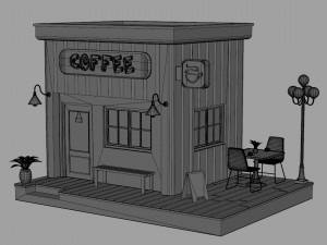 Small Cafe 01 3Dモデル