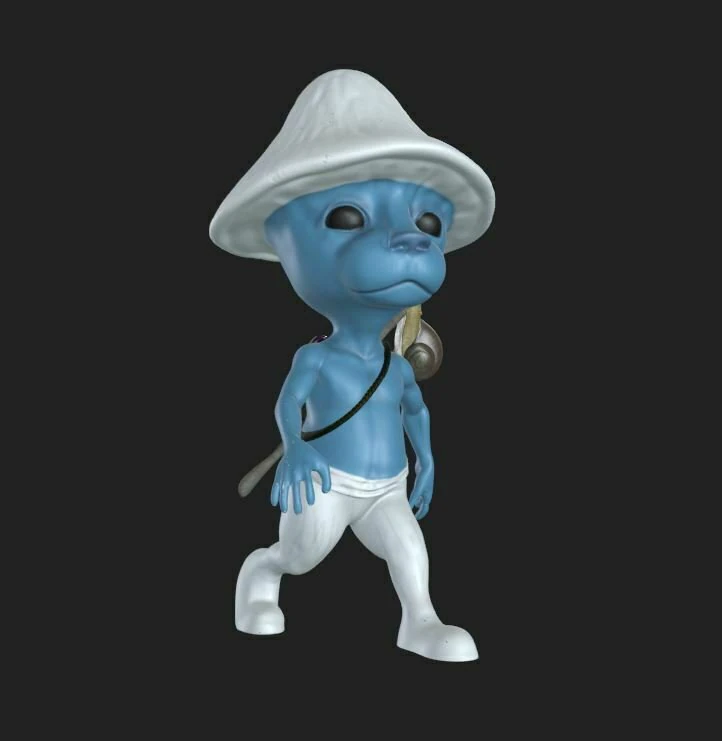 Smurf cat 3D Model .c4d .max .obj .3ds .fbx .stl .blend 