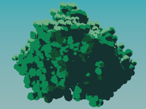 Bushes greenery trees landscaping in the style of Anime Ghibli 3D मॉडल