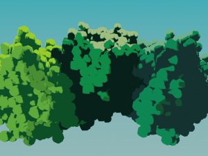 Bushes greenery trees landscaping in the style of Anime Ghibli 3D मॉडल