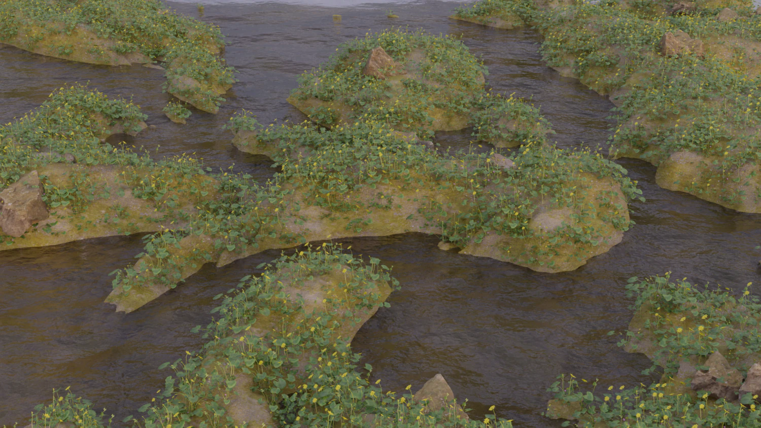 Plots of land with water 3D Model .c4d .max .obj .3ds .fbx .stl .blend 