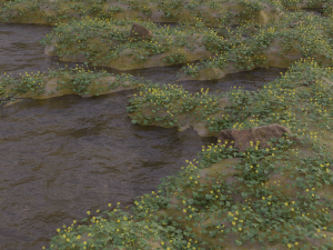Plots of land with water 3D Модель