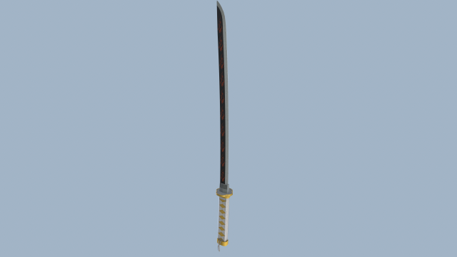 Low Poly Katana 3D Model .c4d .max .obj .3ds .fbx .stl .blend 